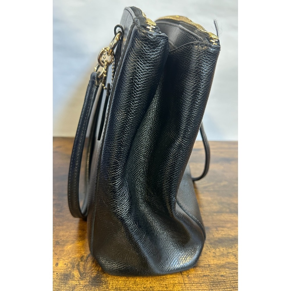 Coach Christie Carryall Blk Crossgrain Leather Satchel Bag F36606 *No Strap - Picture 5 of 16